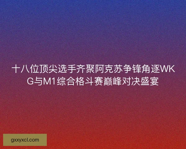 十八位顶尖选手齐聚阿克苏争锋角逐WKG与M1综合格斗赛巅峰对决盛宴